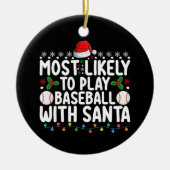 Am wahrscheinlichsten spielt Baseball mit Weihnach Keramik Ornament (Vorne)