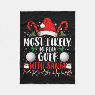 Am wahrscheinlichsten spielt Golf mit Santa Family Fleecedecke