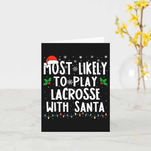 Am wahrscheinlichsten spielt Lacrosse mit Weihnach Karte (Gelbe Blume)