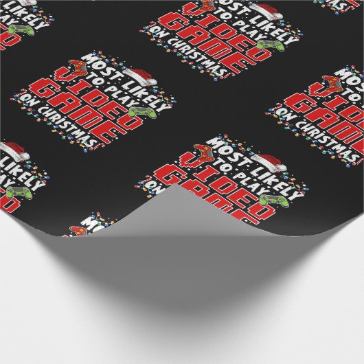 Am wahrscheinlichsten spielt Videospiel am Weihnac Geschenkpapier (Ecke)