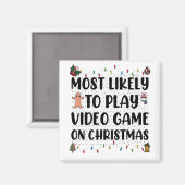 Am wahrscheinlichsten spielt Videospiel am Weihnac Magnet (Vorderseite/Rückseite)