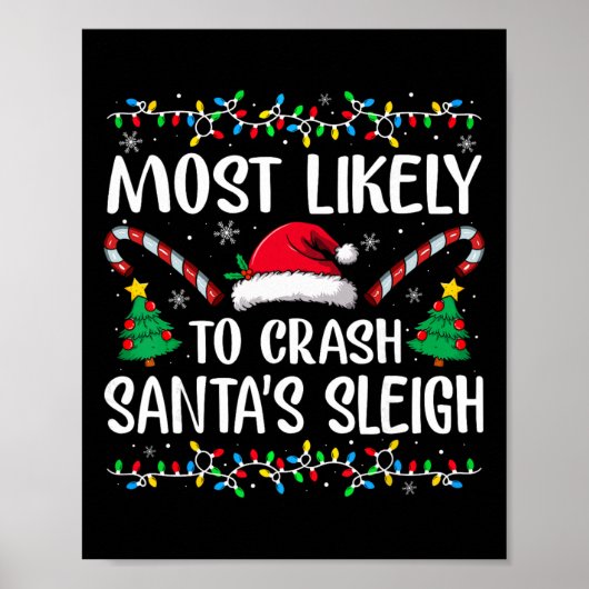 Am wahrscheinlichsten stürzt Santas Schlitten Fami Poster (Vorne)