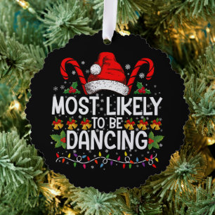 Am Wahrscheinlichsten Tanzende Zusammenpassende Fa Ornament Karte