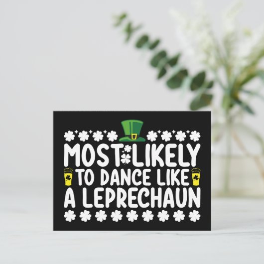 Am wahrscheinlichsten tanzt wie ein Leprechaun St  Postkarte (Stehend Vorderseite)