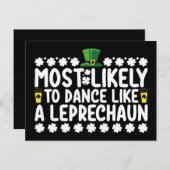 Am wahrscheinlichsten tanzt wie ein Leprechaun St Postkarte (Vorne/Hinten)