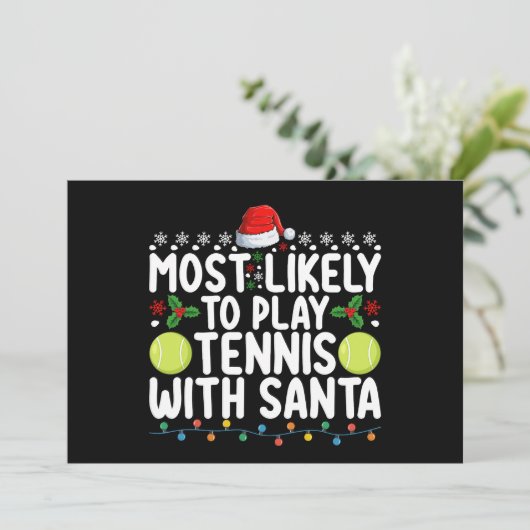 Am wahrscheinlichsten Tennis mit Weihnachten spiel Einladung (Stehend Vorderseite)
