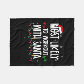 Am wahrscheinlichsten trainieren mit santa lustige fleecedecke (Vorderseite (Horizontal))