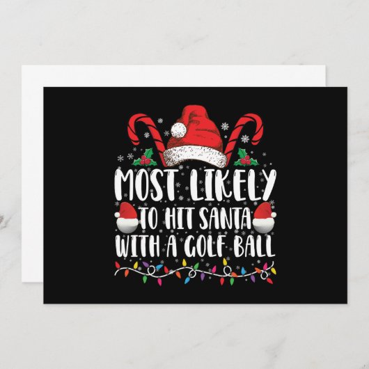 Am wahrscheinlichsten trifft Santa mit einem Golf  Einladung (Vorne/Hinten)