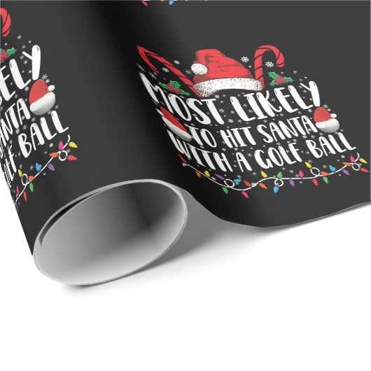 Am wahrscheinlichsten trifft Santa mit einem Golf  Geschenkpapier (Rolleneckpunkt)