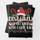 Am wahrscheinlichsten trifft Santa mit einem Golf  Geschenkpapier Set (Beispiel)