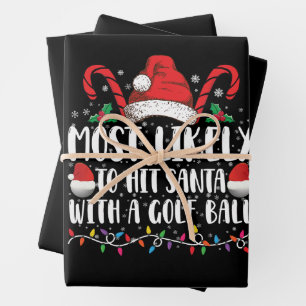 Am wahrscheinlichsten trifft Santa mit einem Golf Geschenkpapier Set
