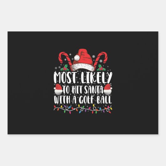 Am wahrscheinlichsten trifft Santa mit einem Golf Geschenkpapier Set (Vorderseite)