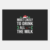 Am wahrscheinlichsten trinken alle Milch Weihnacht Geschenkpapier Set (Vorderseite)