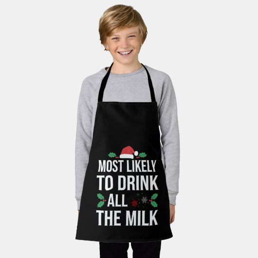 Am wahrscheinlichsten trinken alle Milch Weihnacht Schürze (Getragen)