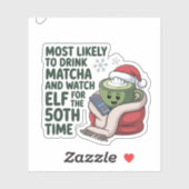 Am wahrscheinlichsten trinken Matcha und beobachte Aufkleber (Blatt)