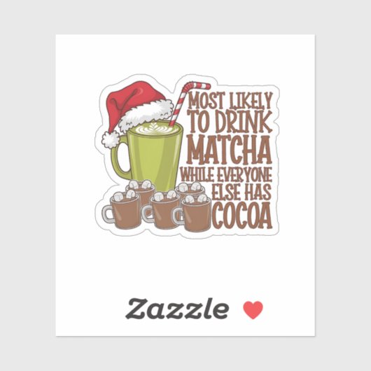 Am wahrscheinlichsten trinken Matcha und beobachte Aufkleber (Blatt)