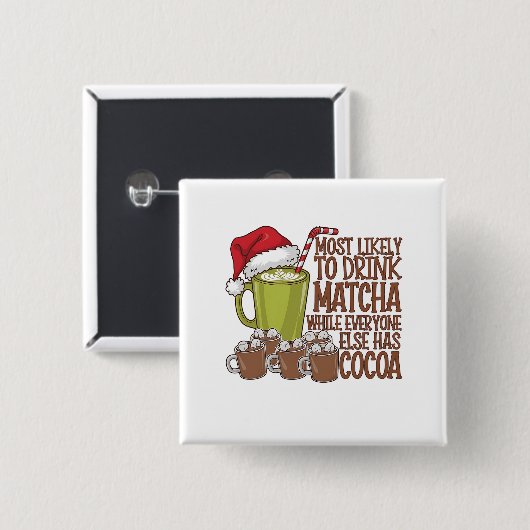 Am wahrscheinlichsten trinken Matcha und beobachte Button (Vorne & Hinten)