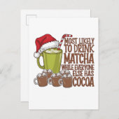 Am wahrscheinlichsten trinken Matcha und beobachte Einladungspostkarte (Vorne/Hinten)