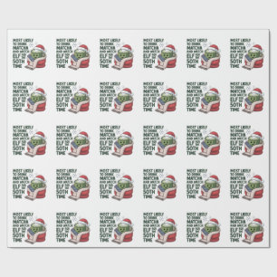 Am wahrscheinlichsten trinken Matcha und beobachte Geschenkpapier