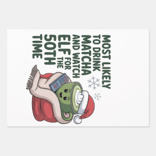 Am wahrscheinlichsten trinken Matcha und beobachte Geschenkpapier Set