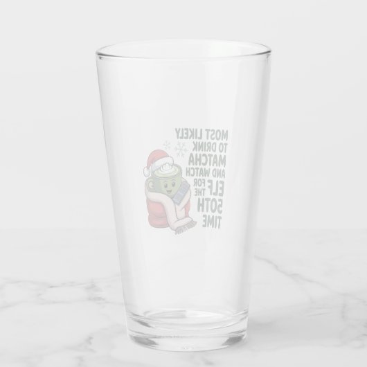 Am wahrscheinlichsten trinken Matcha und beobachte Glas (Rückseite)