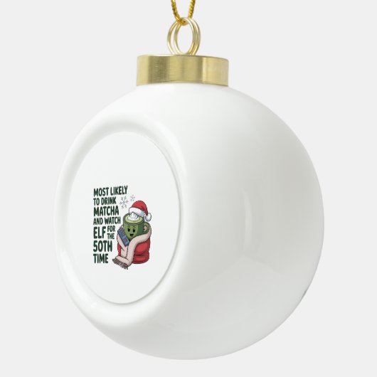 Am wahrscheinlichsten trinken Matcha und beobachte Keramik Kugel-Ornament (Rechts)