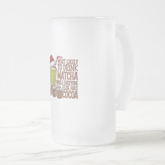 Am wahrscheinlichsten trinken Matcha und beobachte Mattglas Bierglas (VorderseiteRechts)