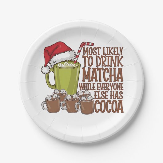 Am wahrscheinlichsten trinken Matcha und beobachte Pappteller (Vorderseite)