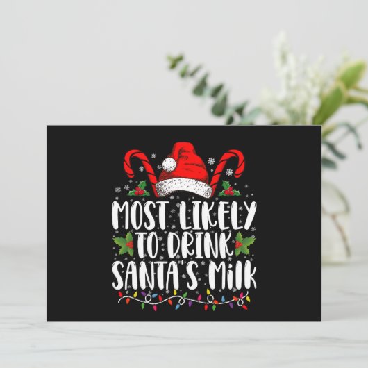 Am wahrscheinlichsten trinken Weihnachten Weihnach Einladung (Stehend Vorderseite)
