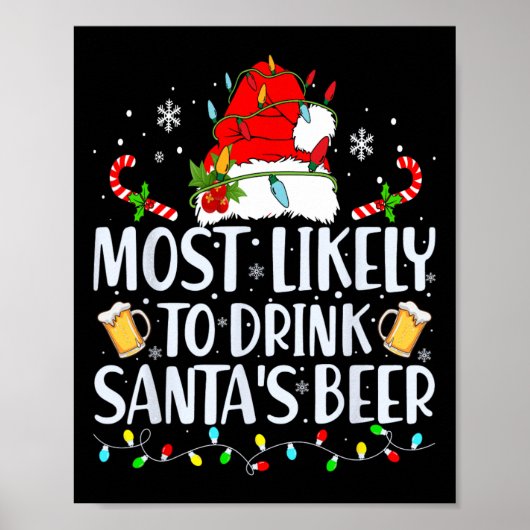 Am wahrscheinlichsten trinkt man Weihnachts-Bier Poster (Vorne)
