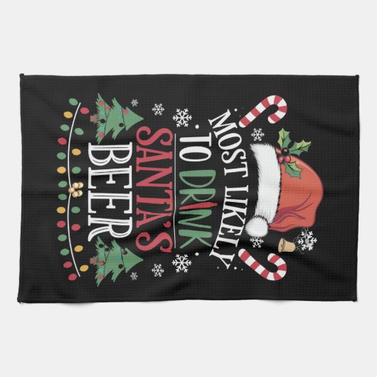 Am wahrscheinlichsten trinkt man Weihnachtsbiere,  Geschirrtuch (Horizontal)