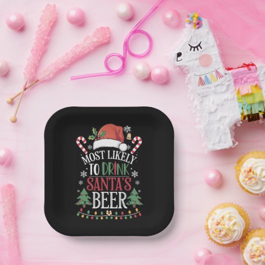 Am wahrscheinlichsten trinkt man Weihnachtsbiere, Pappteller (Party)