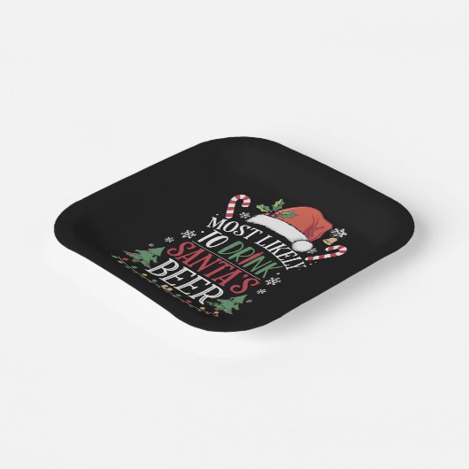 Am wahrscheinlichsten trinkt man Weihnachtsbiere,  Pappteller (Gewinkelt)