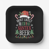 Am wahrscheinlichsten trinkt man Weihnachtsbiere,  Pappteller (Vorderseite)