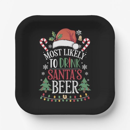 Am wahrscheinlichsten trinkt man Weihnachtsbiere, Pappteller (Vorderseite)