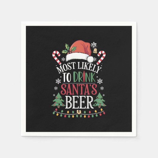 Am wahrscheinlichsten trinkt man Weihnachtsbiere,  Serviette (Vorderseite)