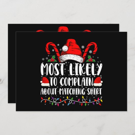 Am wahrscheinlichsten über Matching Shirt Xmas zu Einladung (Vorne/Hinten)