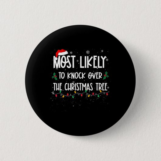 Am wahrscheinlichsten, über Weihnachten zu klopfen Button (Vorderseite)