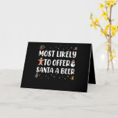 Am wahrscheinlichsten, um Santa A Bier Funny Trink Karte (Gelbe Blume)