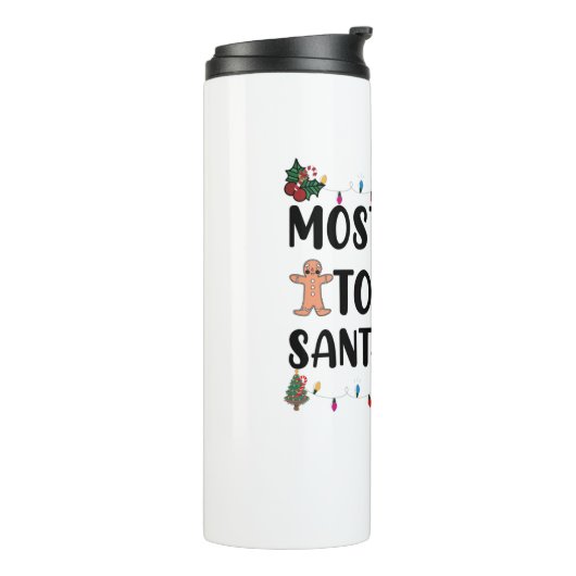 Am wahrscheinlichsten, um Santa A Bier Funny Trink Thermosbecher (Nach links gedreht)