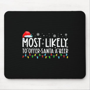 Am wahrscheinlichsten, um Santa A Bier Spaß trinke Mousepad
