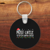 Am wahrscheinlichsten, um Santa A Bier Spaß trinke Schlüsselanhänger (Vorderseite)