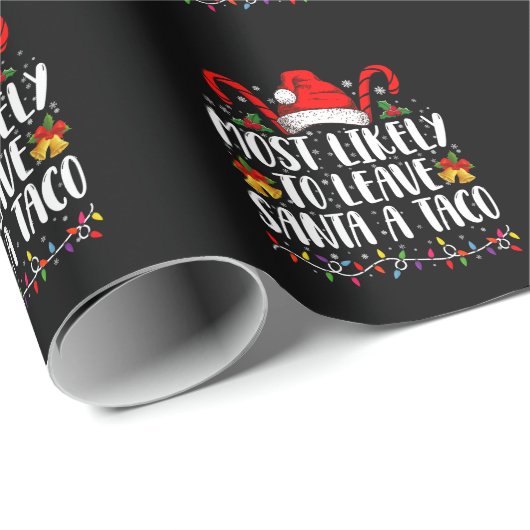 Am wahrscheinlichsten, um Santa A Taco Weihnachten Geschenkpapier (Rolleneckpunkt)