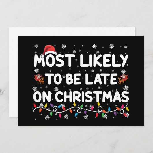 Am wahrscheinlichsten verspätet an Weihnachten Paj Einladung (Vorne/Hinten)
