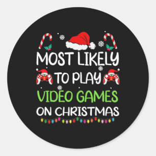 Am wahrscheinlichsten Videospiele Weihnachten Fami Runder Aufkleber