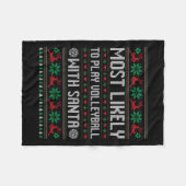 Am wahrscheinlichsten Volleyball spielen mit Santa Fleecedecke (Vorderseite (Horizontal))