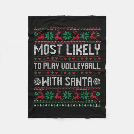 Am wahrscheinlichsten Volleyball spielen mit Santa Fleecedecke (Vorderseite)