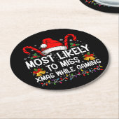 Am wahrscheinlichsten, während Weihnachten zu verp Runder Pappuntersetzer (Angewinkelt)