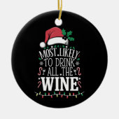 Am wahrscheinlichsten Weihnachten trinken die ganz Keramik Ornament (Vorne)