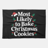 Am wahrscheinlichsten Weihnachts-Cookie-Familie ba Geschirrtuch (Horizontal)